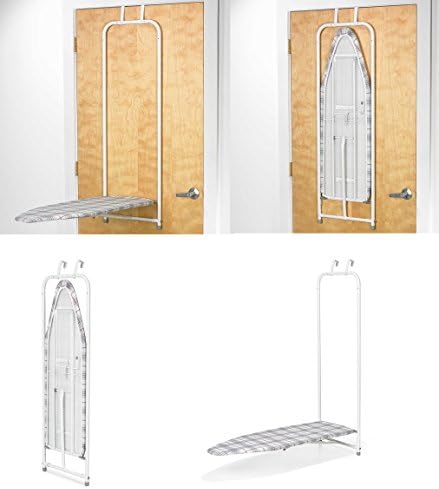 AQS Polder Household Over the Door Ironing Board With Holder Compact Space Saver