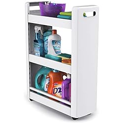 EDA 10495 BL PX25 DESSERTE MOBILO 3 étagères modulables, polypropylène, Blanc, Dim. : 60 x 22 x 79 cm