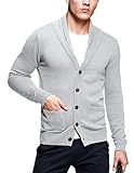 Suave y cómodo Match Cárdigans para Hombre (12088 Gris Nieve(Snow Gray),Tag Size 2XL(ES L))
