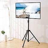 ▶ALTURA AJUSTABLE - Este trípode para tv se puede ajustar la altura desde 129.5 a 190.5 cm . Además, la construcción portable y plegable hace el almacenaje y el transporte más fácil. Perfecto para el hogar, la oficina y la escuela. 