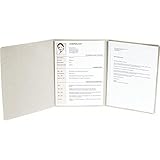 Image de Manila Bewerbungsmappe (Manila-Karton, vertikale Prägung, 2 Klemmschienen, Kapazität 30 Blatt, 400g, DIN A4, Elfenbein) 3 teilig