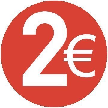 2     EURO -Paquete de 200-30mm rojo - Price stickers