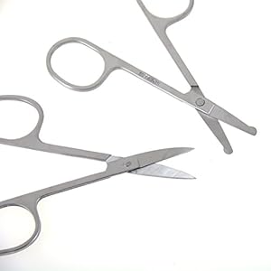Welecom 2PCS, Nose Hair Scissors Beard Eyebrow Trimmer Scissors Stainless Steel Set - Image 8