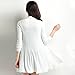 LOCOMO Plain Color Ribbed Waterfall Ruffle Flared Hem Cardigan FFJ028WHT