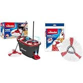 Vileda Turbo paspas komple set, teleskopik saplı yer sileceği, g&uuml;&ccedil;l&uuml; lifli mikrofiber paspas başlığı ve g&uuml;&ccedil;l&uuml; sapanlı kova, h