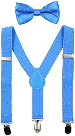 HANERDUNKids Braces Bowtie Sets Adjustable Suspenders With Bow Ties Gift Idea For Boys And Girls