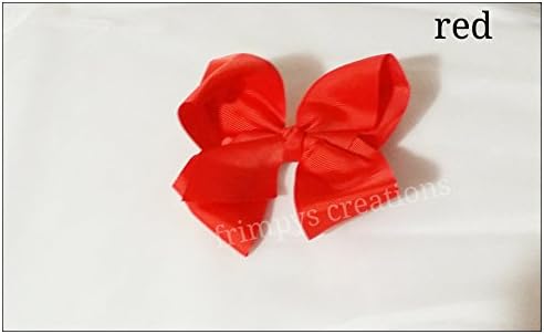 6inch grosgrain ribbon school hair bow clips aligator clips baby toddler big girls lady barrette clips hair grip assorted colors Red