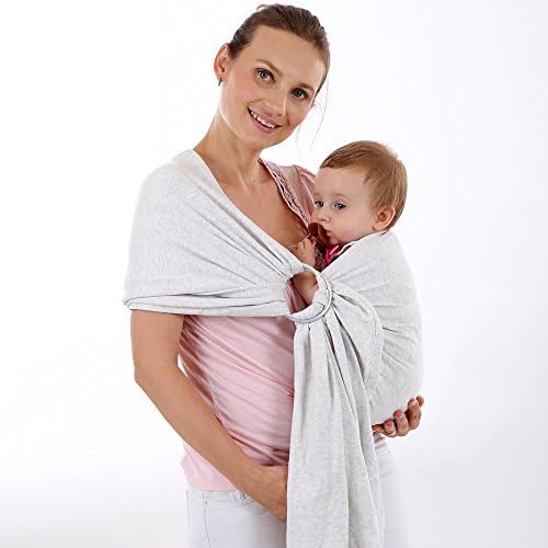 NWYJR Baby carriers suitable for Newborns Cozy Metal rings Soft Breathable Safety Sling , linen grey