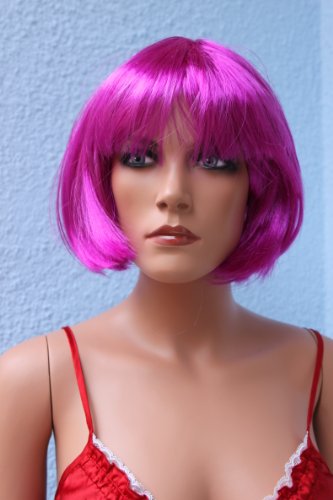 PRETTYSHOP BOB Perücke Wig Kurzhaar glatt diverse Farben (violett)