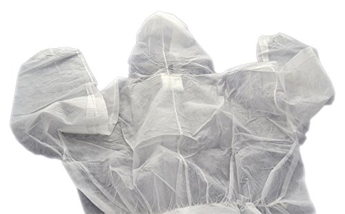 10 x PP Einweg Overall Schutzkleidung Schutzanzug weiß mit Kapuze Größe M, L, XL, XXL & XXXL - 2