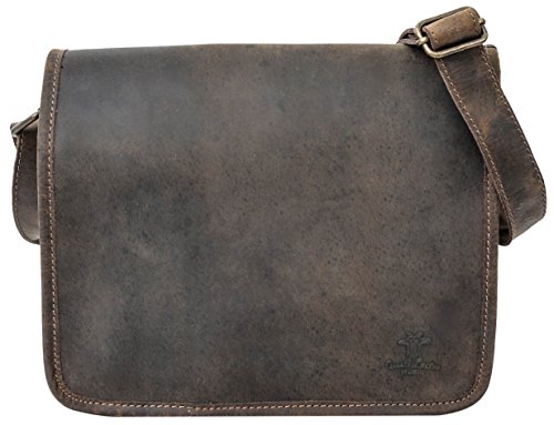 Umh  ngetasche Gusti Leder studio  Fred  Schultertasche Ledertasche Arbeitstasche Unitasche Freizeittasche B  ffelleder Echt Leder Unisex Dunkelbraun 