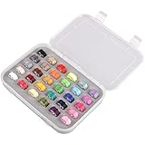 Bobinas de 30 piezas y hilos de coser eZAKKA con estuche de colores surtidos para Brother Babylock Janome Kenmore Elna Singer