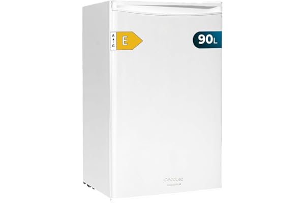 Cecotec Nevera Pequeña Frigorífico Mini 90L de 1 Puerta Bolero CoolMarket TT 90 White E. Frigorífico Sobremesa, 83cm de Alto y 47cm de Ancho, Bajo Consumo, Temperatura Regulable, Blanco