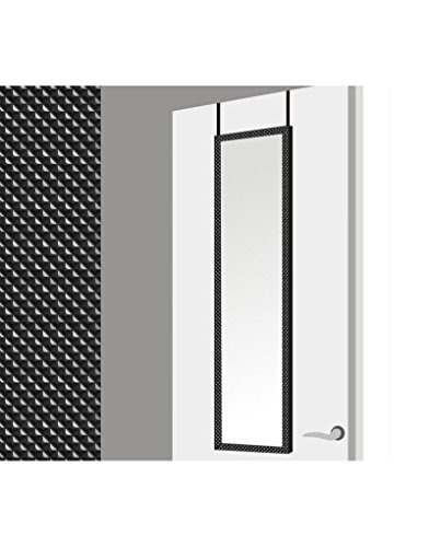Schwarz Türspiegel mit geometrischen Formen(37x2x128 cm)