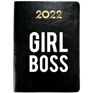 Graphique 2022 Diary Daily Planner 365 Pages.Pu Leather New Year Diary 2022 for Office with Dates.2022 Executive Daily Diary 8.5 x 6 Inch(A5 Size) - Girl Boss -Black