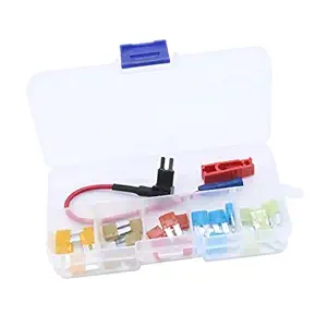 Phenovo 25 Pieces Car Boat Motorcycle Micro2 Blade Fuse 5A 7.5A 10A 15A 20A & Add-a-Circuit Fuse Holder