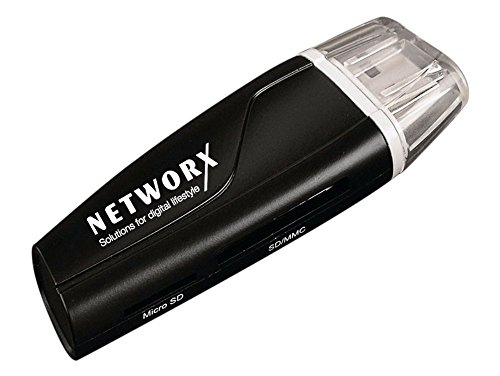 Networx USB 2.0 Card Reader Stick, für Micro-SD, SD, MMC, schwarz