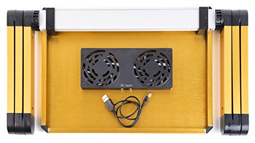 Lavolta Verstellbarer Laptoptisch fürs Bett (zusammenklappbar, mit 2 Kühlern) – yellow - 8