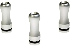 Armerah Baton 510 Drip Tip eCig Mouthpiece Short/Narrow Aluminium/Solid 3 Pack Silver