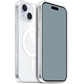 Zore Apple i&ccedil;in uyumlu iPhone 15 Plus Kılıf M-safe Şarj &Ouml;zellikli Şeffaf Sert PC Zore Embos Kapak Renksiz