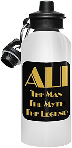 Ali Water Bottle, Personalised Gift, The Man the Myth The Legend - Gold Black 2
