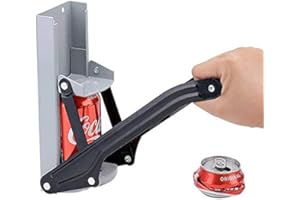 NIWWIN Broyeur de boîtes en métal et ouvre-bouteille 16 oz Brise murale robuste pour seltzer en aluminium, soda, boîte de conserve, canettes de bière et bouteilles pour le recyclage