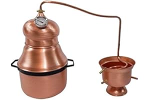 arterameeferro Distillatore Alambicco in Rame 10 Litri Modello a Serpentina e con Manici