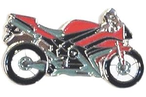 LAOSEP Spilla in metallo smaltato per moto da strada (rosso)