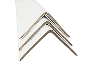 CAJADECARTON 50 Cantoneras cartón compacto blanco. 2m de largo. Recicable 100%.