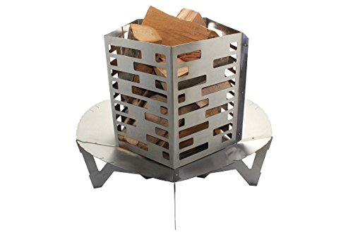 Premium Feuerschale 80 cm im Turbinen Design + Feuerkorb • Feuerkorb für den Garten • Feuerstelle als Grill • zerlegbar (Feuerschale + Feuerkorb)