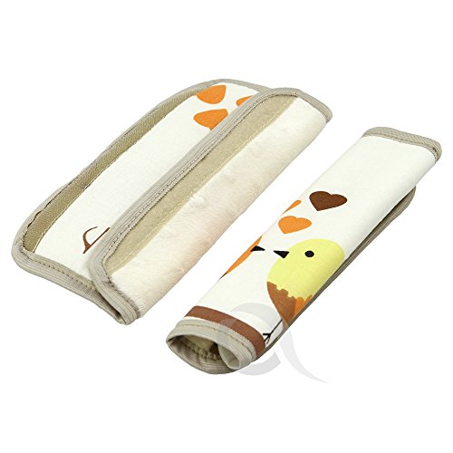 UNIVERSAL padded Harness Seat belt Strap Cover REVERSIBLE (beige/birdl)