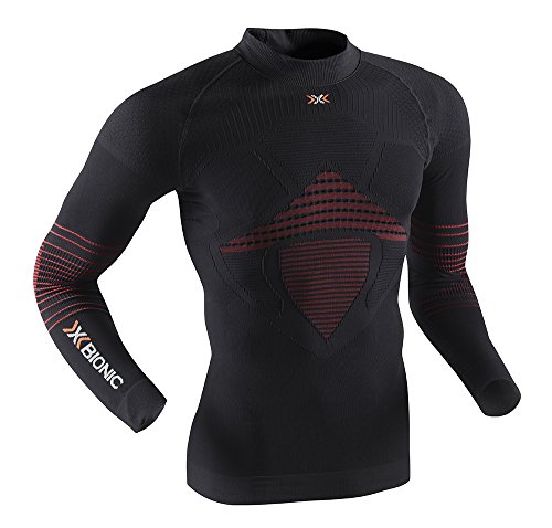 X-Bionic Man Energizer Mk2 Uw Turtle Neck,  Uomo, Nero/Rosso, S/M