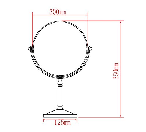 Corlorfulword Kosmetikspiegel Spiegel Wandspiegel Hochwertiger 2-seitiger Kosmetikspiegel Hochglanz verchromtes Messing Wandspiegel (AUFRECHT) - 3