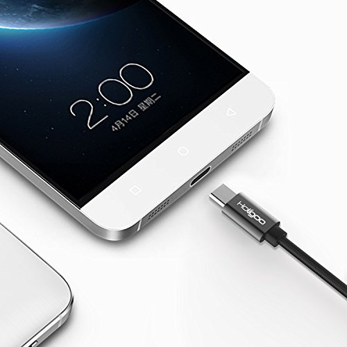 Holigoo USB Typ C Kabel, 2M Nylon umgeflochtenes USB 3.0 Schnelle Aufladung USB C Cable Ladekabel und Datenkabel USB C auf USB 3.0 für MacBook Pro , samsung galaxy s8 , Huawei Mate 10 P9 P10, One Plus 2/3, Nokia N1, Google ChromeBook Pixel, Nexus 6P/5X (6.6ft Grau) - 2
