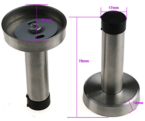 2x Wandtürstopper Türstopper Türpuffer Edelstahl matt 75mm lang - 2