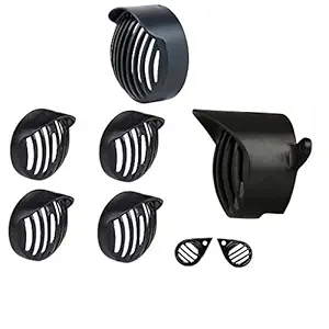 Rawat Headlight Heavy Grill Shade, Indicator, Tail, Eyes Grill for Royal Enfield Bullet Classic 350/500/Chrome/Desert Storm (Set of 8)