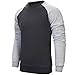 Produktbild Cloom Herren T-Shirt Hoodie Herren Longsleeve Slim fit Shirt Sweatshirt Rundhals Herren Pullover Strickpullover Basic Crew Neck Langarmshirt Sweater Feinstrick Baseball Shirt Herren (M, Dunkelgrau)