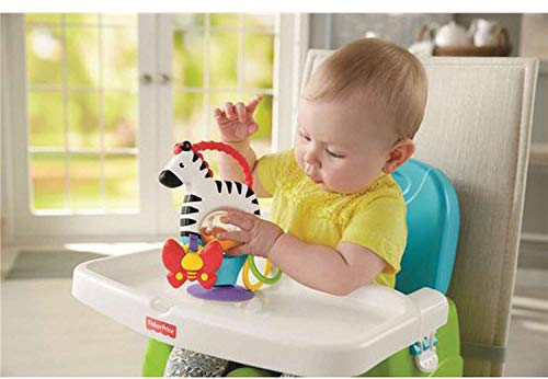 Fisher-Price Mon zèbre d'activités jouet d'éveil bébé sur ventouse, anneaux, papillon suspendu, textures et sons de hochets, dès 3 mois, FGJ11 – Image 7