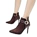 Produktbild TianWlio Stiefel Frauen Herbst Winter Schuhe Stiefeletten Boots Seitlicher Reißverschluss High Heel Stiefel Gürtelschnalle Stiefeletten Stöckelschuhe Kaffee 35