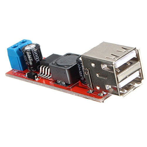 Zkee Shop 2PCS Dual USB Output DC-DC 12V/24V to 5V 3A Step Down Power Module Converter 6V-40V 150KHZ Electric Modules Board
