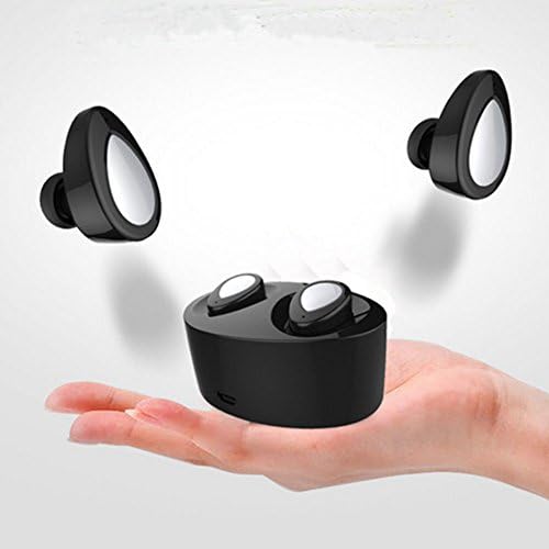 LarKoo Bluetooth Headphones Dual In-Ear Long Standby Time Sports Wireless Sweatproof Noise Cancelling Hands-free Portable Earphone Headset Magnetic Earbuds Earpiece with Mic Bass Built in Power Bank (Black&amp;Silver)