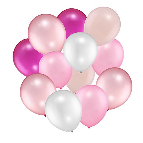 Shappy 100 Stücke 12 Zoll Rosa Reihen Ballone für Hochzeitsfest Dekorationen, 5 Farben - 2