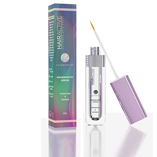 Hairworthy Browworthy Eyebrow Enhancing Serum para cejas más gruesas, llenas y definidas. Fórmula comprobada que estimula y promueve el crecimiento natural de las cejas.