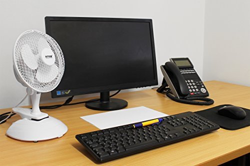 AMOS 6″ 15cm Clip & Tisch Ventilator Tragbarer Klemme Tischventilator Haus Büro Windmaschine 2 Geschwindigkeit Kippen Einstellbare Luftkühlung Elektrolüfter - 3