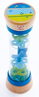Hape - E0328 - Instrument de Musique en Bois Premier Age - Bâton de Pluie Bleu