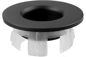 Lotsdonxia Copper Sink Overflow Cover – Replacement Trim Ring for Basin Hole, Stylish Cap for Kitchen & Bathroom Sinks (Black)