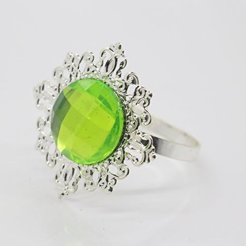10pcs Green Diamond Gem Napkin Ring Serviette Holder Wedding Party Dinner Table Decoration Favor