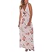 Produktbild Damen Kleider Frauen Dress Sommerkleider Vintage Boho Maxikleid Ärmelloses Beiläufiges Strandkleid Blumenkleid Abendkleid Floralen Druck Minikleid Partykleid Cocktailkleid (L, Sexy Weiß)