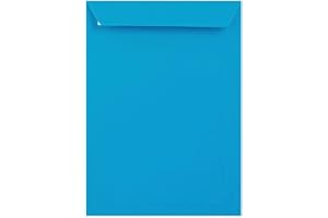 4ABOXES LTD C4 Coloured Envelopes for A4 Paper/Card Peel & Seal Flap Envelopes Pack of 25 (Kingfisher Blue Peel & Seal)