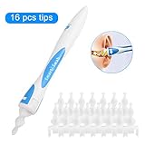 ohrenschmalz essen 16 Stück abwaschbare Spitzen: Dieses Paket enthält 1 x Soft-Griff und 16 x abwaschbare Silikon-Ersatzspitzen, ausreichend für Familien, sanitäre Einrichtungen, bequem und sicher.